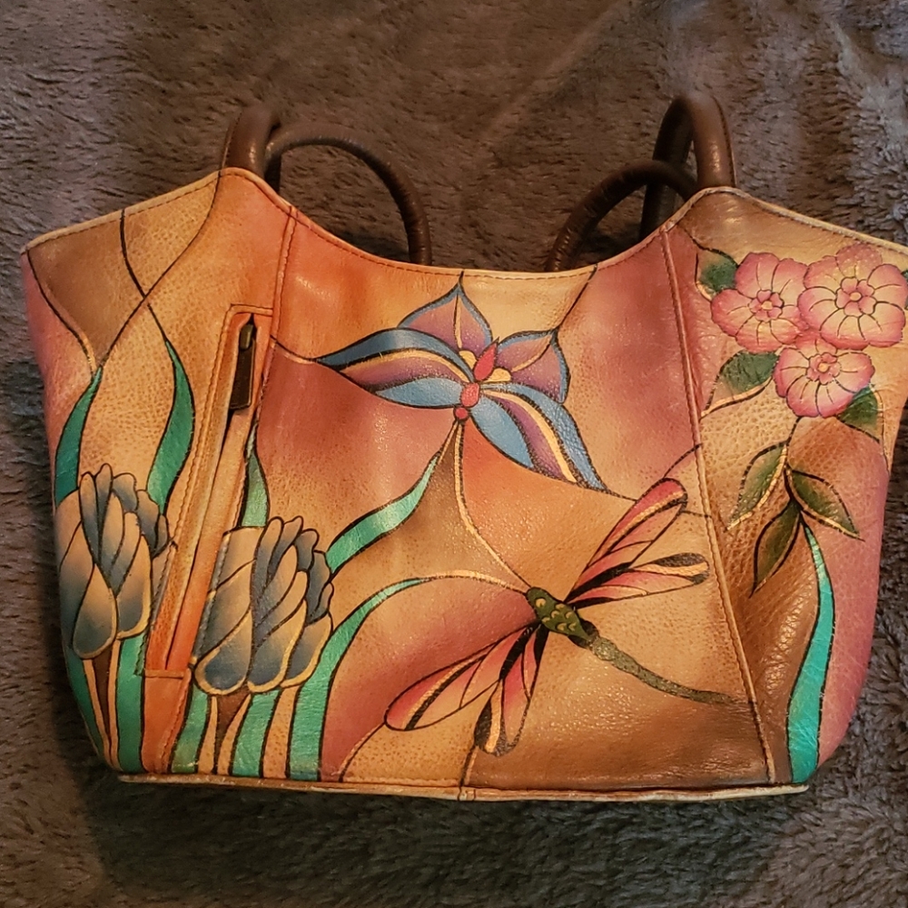 Hand painted Anuschka Handbag